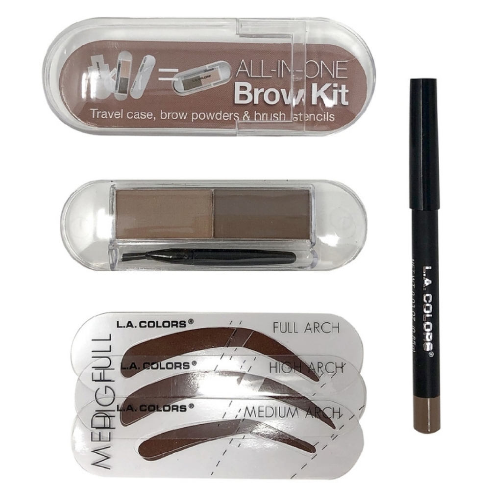 L.A. Colors Browtiful Light Medium 7 Piece Brow Filler Kit NWT - Picture 2 of 6